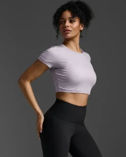 Fluid Ribbed Crop Tee