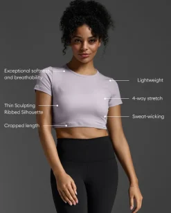 Fluid Ribbed Crop Tee